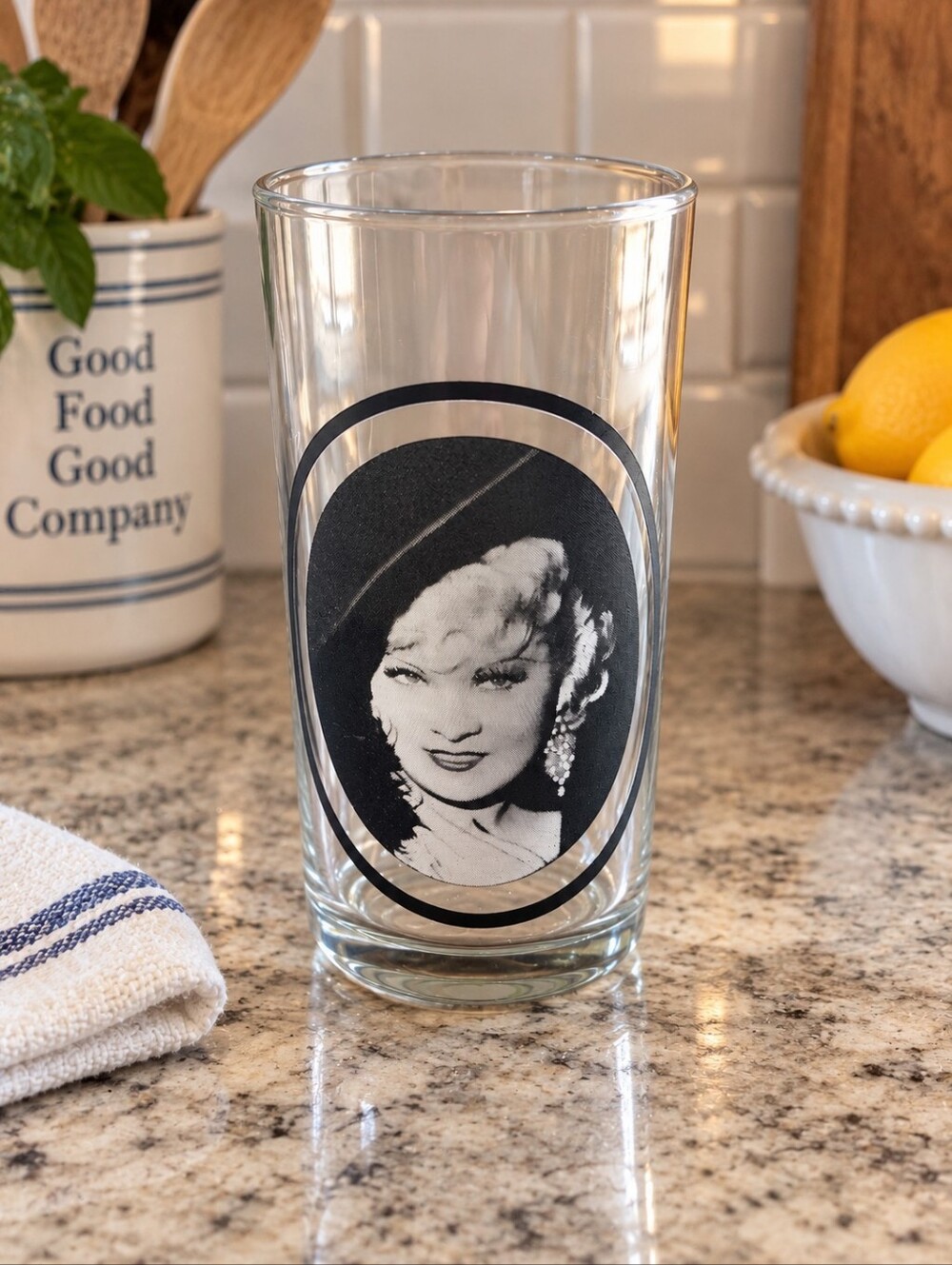 1979 Arby's Collector Series Mae West Glass I'm No Angel Vintage Movie Star